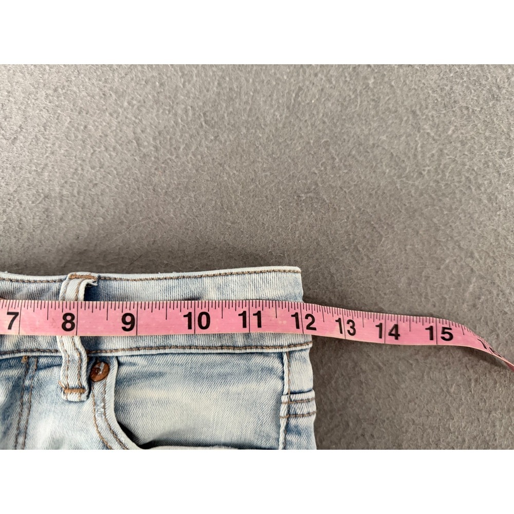 American Eagle Hi-Rise Shortie Jean Shorts 000 Denim Cut Off Coquette Soft Girl - Picture 7 of 13